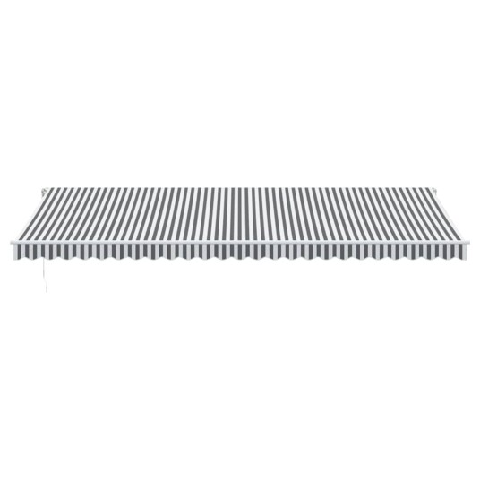 Manuell uttrekkbar markise antrasitt og hvit 600x350 cm
