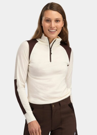 WoolLand Hilleknuten Half zip Ulltrøye Dame Hot Fudge XL WoolLand Hilleknuten Half zip Ulltrøye Dame Hot Fudge XL