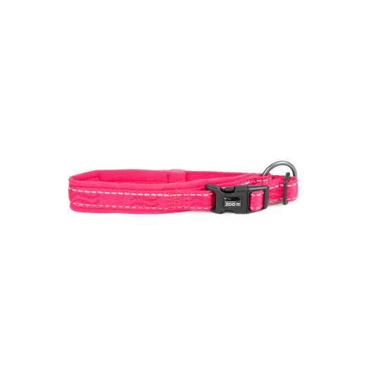 Rufus justerbart hundehalsbånd rosa 15 mm 25-35 cm