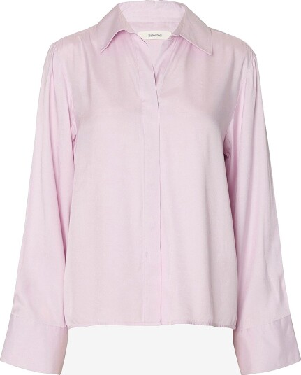 Selected Women Skjorte Slwjonna Reg Ls Open Collar Shirt N Rosa