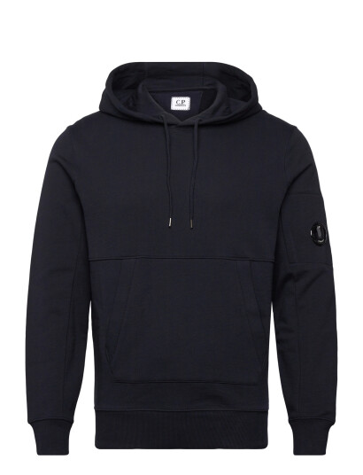C.P. Company Diagonal Raised Fleece Hooded Sweatshirt   Navy   S