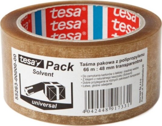 Tesa Tesa® Solvent-Pakketape 66M X 48Mm Gjennomsiktig 55263-00000-00
