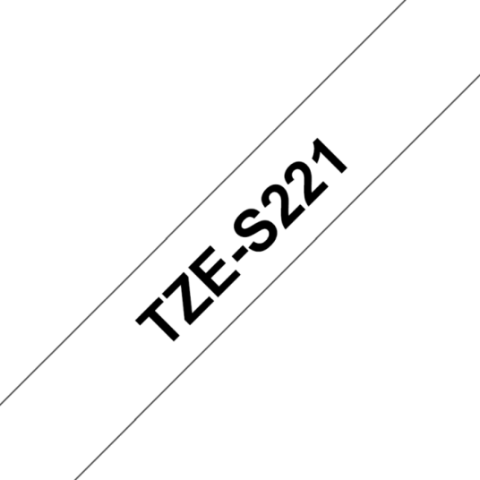 Brother TZES221 - Black On White - Roll (0.9 cm x 8 m)