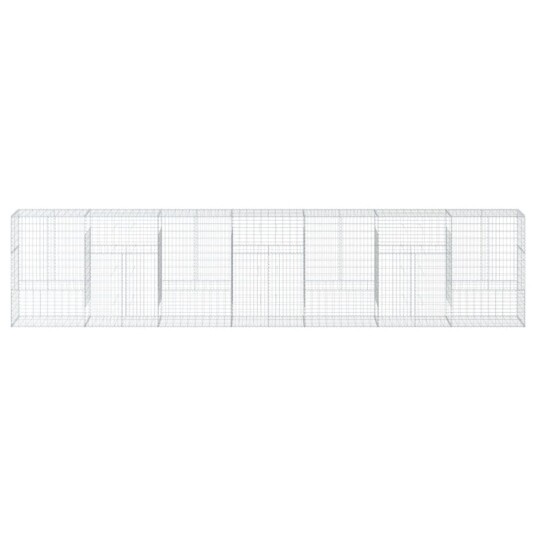 Gabionkurv med deksel 700x50x150 cm galvanisert jern