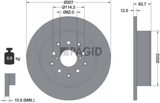 PAGID 54708NC Bremseskive PAGID 54708NC Bremseskive