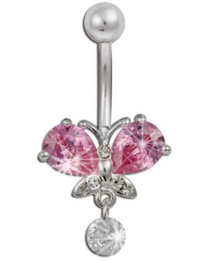 Jungle Butterfly Navlepiercing Rosa