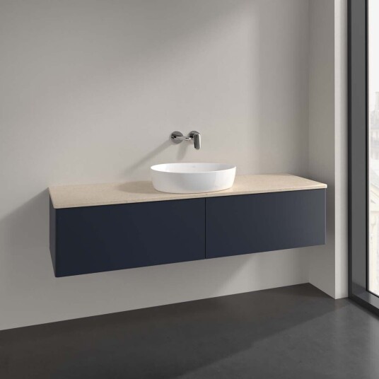 Villeroy & Boch Antao Servantskap med 2 skuffer 160x50x36 cm m/lys Blå Matt/Crème