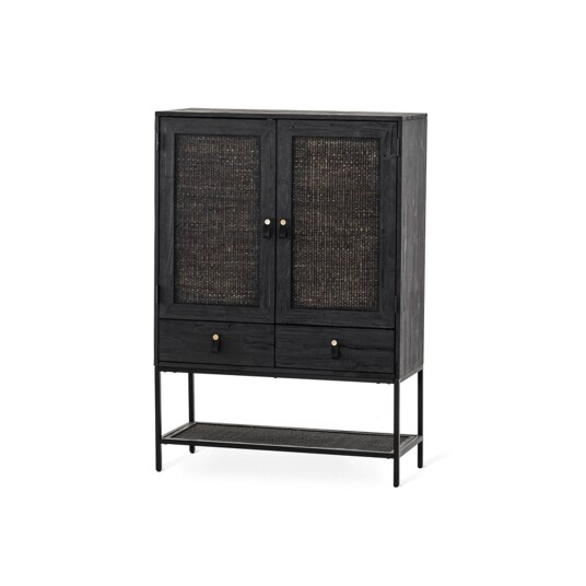 Torkelson Gotham vitrineskap akasie/svart 96 x 96 cm Natur