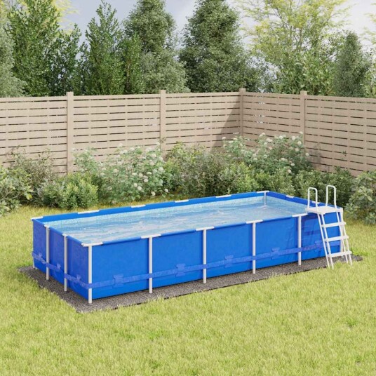 vidaXL Bunnark til basseng 550 x 280 cm Rektangulær Uvevd Stoff