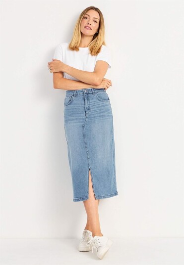 Cellbes Of Sweden Denim skj?rt med splitt foran Cellbes Of Sweden Denim skj?rt med splitt foran