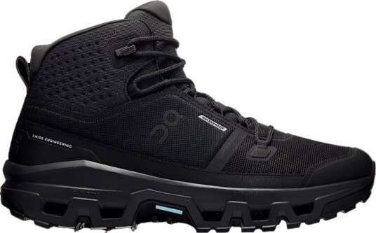 On Mens Cloudrock Mid Waterproof Black/Black 45"