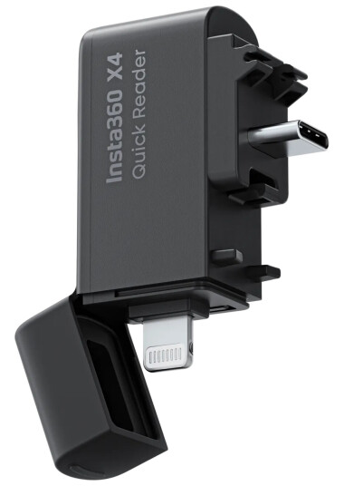 Insta360 X4 Hurtiglader med USB-C og Lightning for Actionkamera