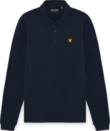 Lyle & Scott Golf Long Sleeve Polo Golf pologenser herre Dark Navy Small