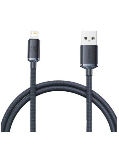 Baseus Crystal Shine 1,2m USB til Lightning kabel svart 2,4A