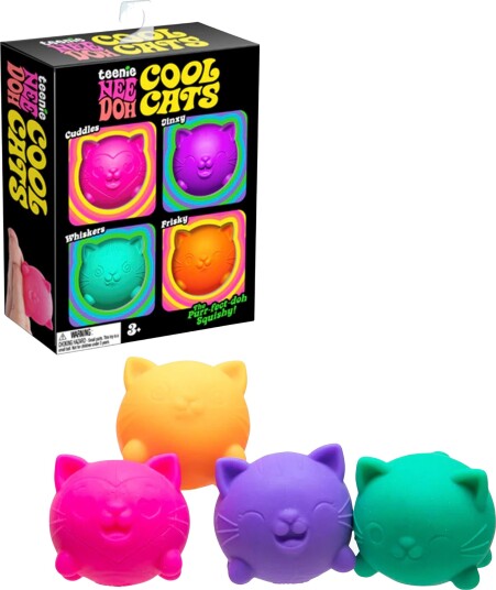 NeeDoh Teenie Cool Cats Stressballer 4-Pakk