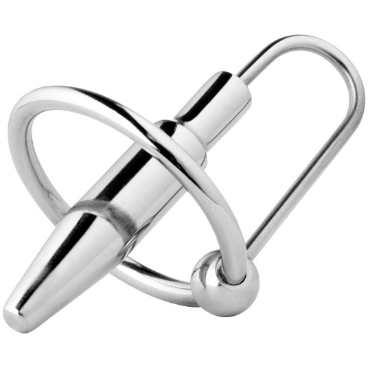 Kiotos Penis Plugg med Glansring      - Sølv - 30 mm
