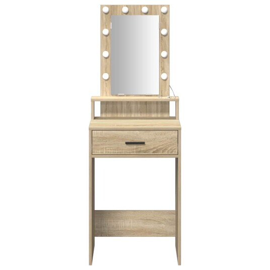 sminkebord med LED lamper Sonoma eik 50x41x140 cm sminkebord med LED lamper Sonoma eik 50x41x140 cm