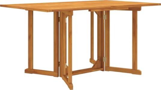 vidaXL Sammenleggbart sommerfuglbord for hage 150x90x75 cm heltre teak
