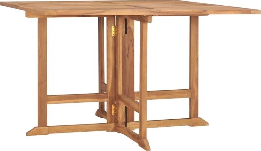 vidaXL Sammenleggbart hagespisebord 110x110x75 cm heltre teak