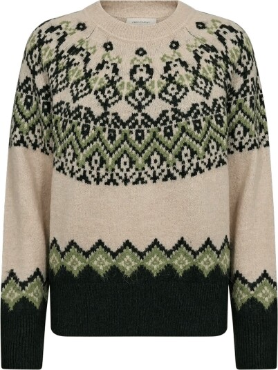 FREE/QUENT Fqmerla Pullover MOONBEAM W. DEEP FOREST S FREE/QUENT Fqmerla Pullover MOONBEAM W. DEEP FOREST S