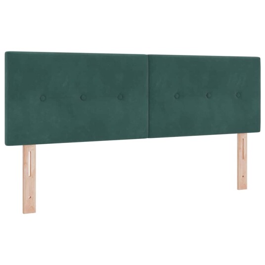 Box Spring Seng med Madrass Mørkegrønn 140x200 cm Fløyel