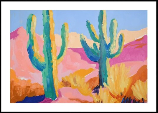 Colorful Cactus Plakat Plakat / 30x40cm