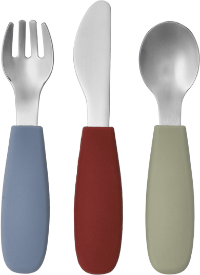 Scandi Living Dine bestikksett silikon 3 deler Green-blue Scandi Living Dine bestikksett silikon 3 deler Green-blue