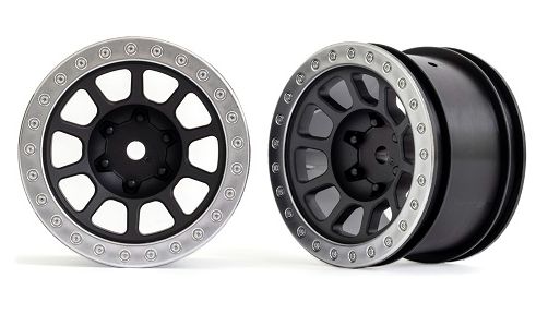 Traxxas 2480 Wheels Grey Satin w. Chrome Ring 2.2 2WD Rear 2 B Traxxas 2480 Wheels Grey Satin w. Chrome Ring 2.2 2WD Rear 2 B