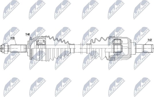 NTY NPW-HY-633 Drivaksel