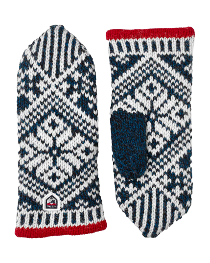 Nordic Wool Mitt Medium Blue/Offwhite (10)