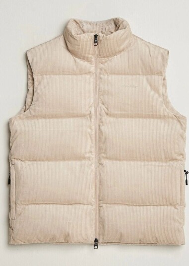 KnowledgeCotton Apparel Corduroy Puffer Vest Light Feather Grey