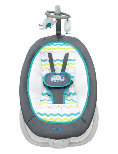 Asalvo Asalvo Baby Bouncer Fold Elephant, Aqua - Grey - 44X 72X 68 Asalvo Asalvo Baby Bouncer Fold Elephant, Aqua - Grey - 44X 72X 68