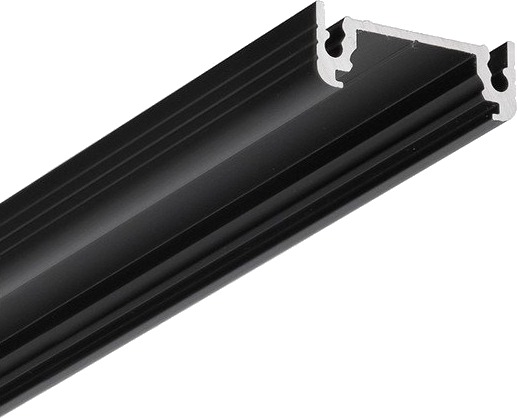 Topmet 2m aluprofil SURFACE14 EE7F/TY   Sort anodisert påbygging LED skinne