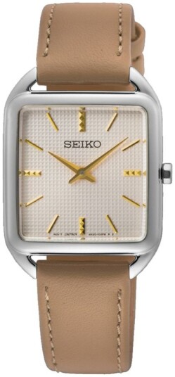 Seiko Dameklokke SWR089P1 Classic Beige/Lær