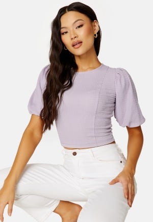 BUBBLEROOM Piper puff sleeve top Light lilac L