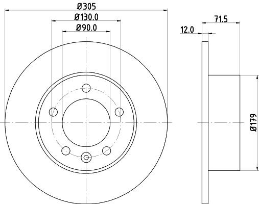 Bremseskive HELLA 8DD 355 129-201