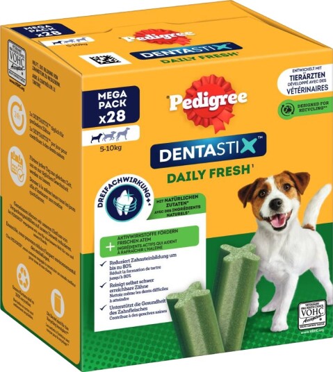 Pedigree Megapakke 168 X Dentastix Daily Fresh Fresh For Små Hunder 5 10 kg