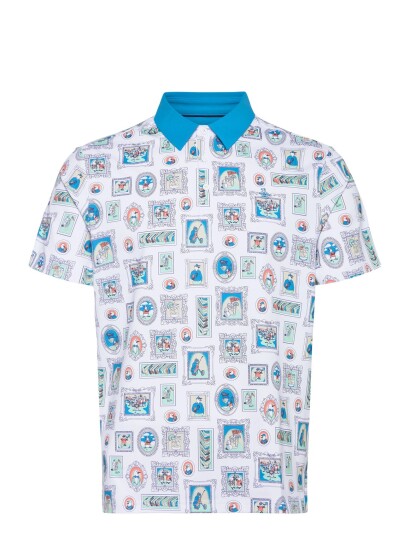 Original Penguin Golf Wall Of Fame Print Short Sleeve Polo Shirt   Multi/patterned   S