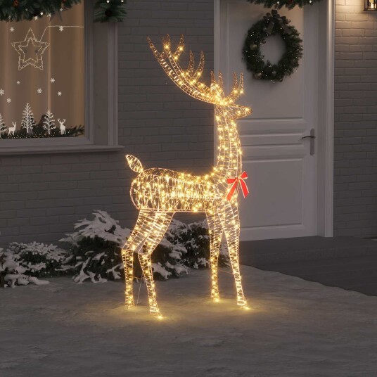  3D reinsdyr Varmhvit 180 cm PET
