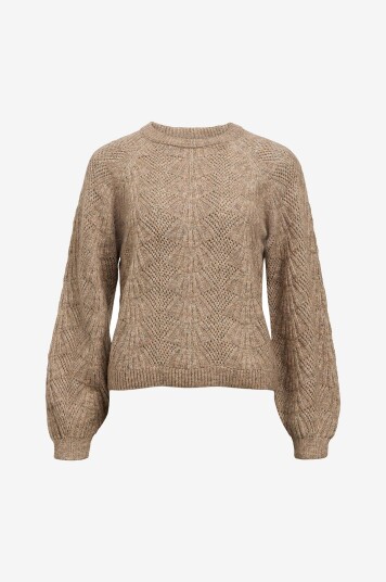 Object - Genser objFlora RE L/S Knit Pullover - Natur Object - Genser objFlora RE L/S Knit Pullover - Natur