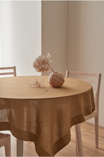 Ellos Home Duk Malva i 100% lin 140x140 cm Brun