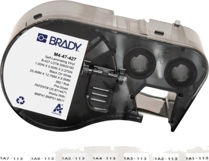 Brady M4 47 427 Sort Hvit Selvklebende Skriveretikett Vinyl Trermisk Overføring Akryl Permanent Brady M4 47 427 Sort Hvit Selvklebende Skriveretikett Vinyl Trermisk Overføring Akryl Permanent