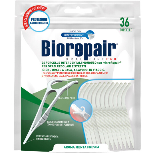 Biorepair Flosser Tanntrådsklips Antibakteriell MicroRepair 36 pcs.