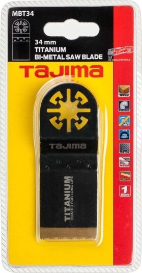 Tajima Universal Bimetall Sagblad Bimetaline Med Tin-Belegg Multifunksjonelt Blad 34 Mm For Tre, Plast Og Metall