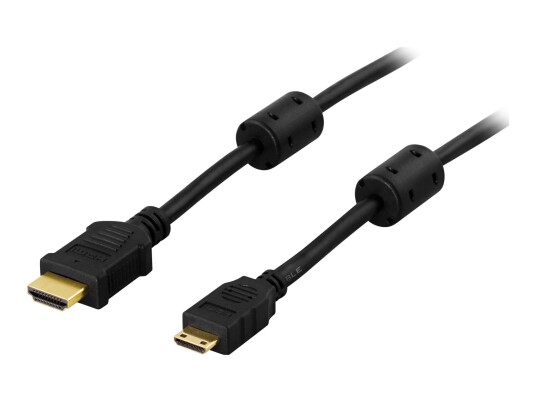 Deltaco 3m HDMI-kabel med Ethernet - 4K, Gullplatede kontakter, Svart
