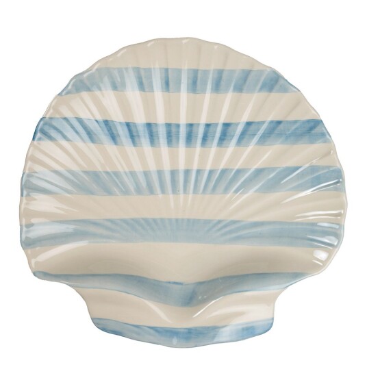 ByOn   Armona serveringsfat 32,5 cm stripe lys blå/hvit