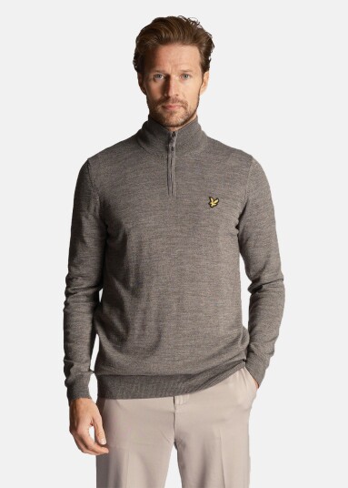 Lyle&Scott Golf Core 1/4 Zip Merino Mix Mid Grey Marl Xl Sweatshirts