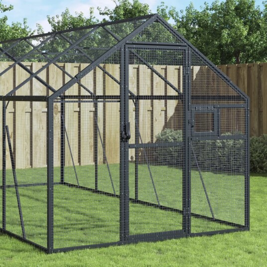 Fuglehus antrasitt 1,79x10x1,85 m aluminium