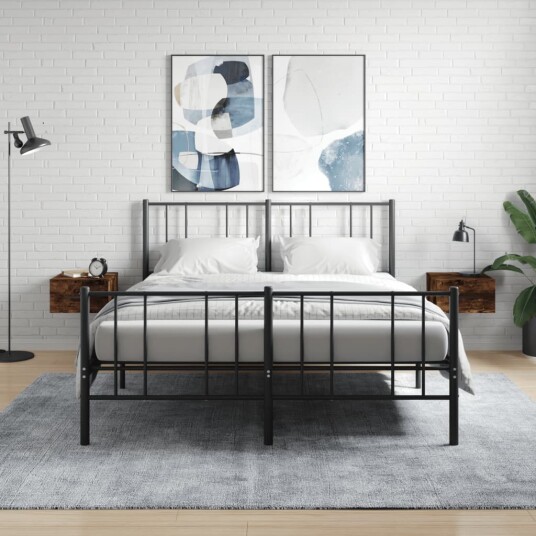 vidaXL Veggmonterte nattbord 2 stk røkt eik 35x35x20 cm vidaXL Veggmonterte nattbord 2 stk røkt eik 35x35x20 cm