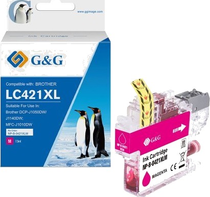 G&G Blekk Kompatibel Med Brother Lc421xlm (500 Sider) Magenta